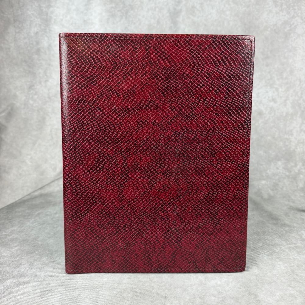 Hazel USA Case Maker Leather Writing Pad Portfolio Burgundy Vintage Faux Snake